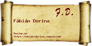 Fábián Dorina névjegykártya